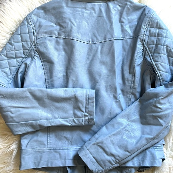 blue faux leather jacket - Picture 8 of 11